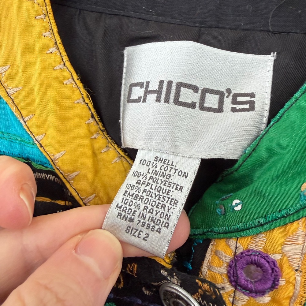 Chico's Multicolor Patchwork Blazer - image 5